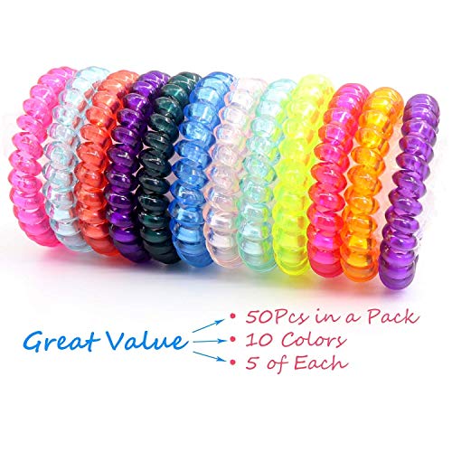 50pcs Spiral Hair Ties