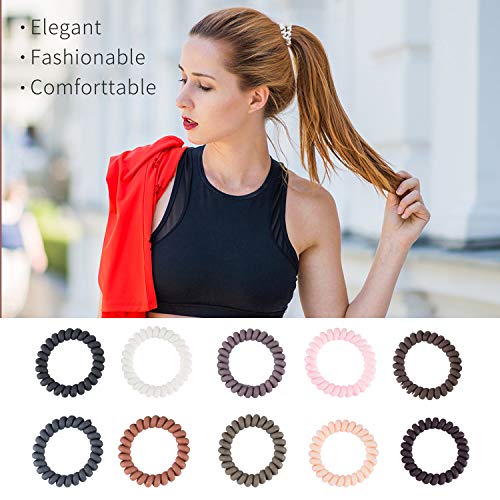 Spiral Hair Ties Neutral Matte Color