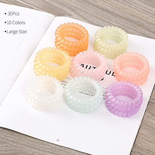 30pcs Spiral Hair Ties Matte