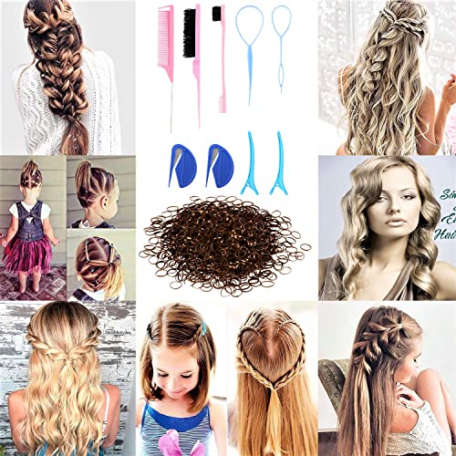 Mini Rubber Bands Brown Hair Tools