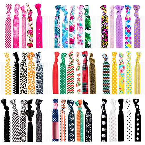 46pcs Elastic Hair Ties Ribbon