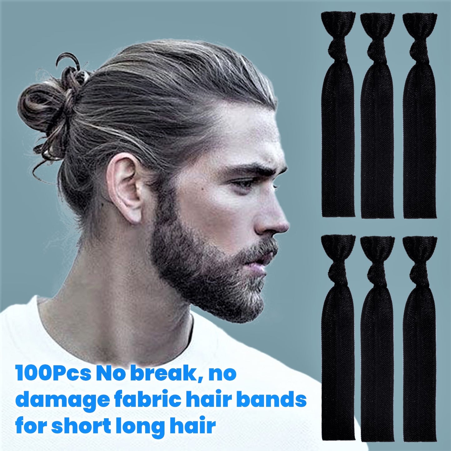 100pcs Knotted Hair Ties For Mens
