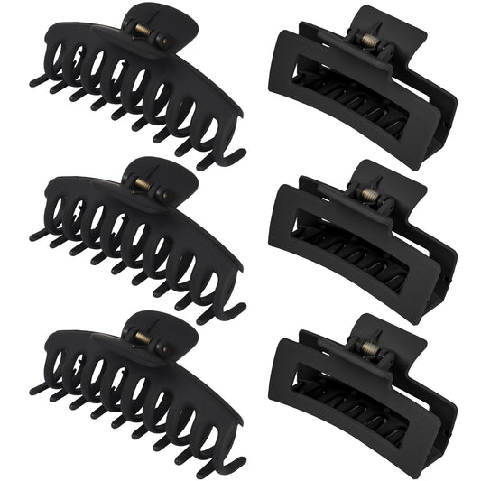 6 Claw Clips Black