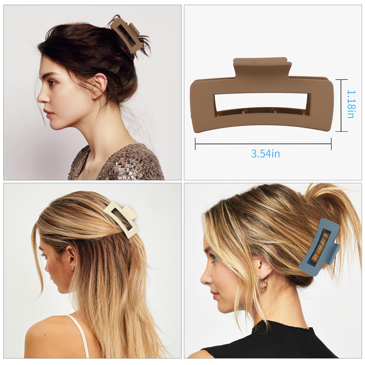 Hair Clips For Women Claws Clips Square Banana Clips For Thick Hair