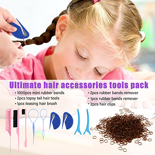 Mini Rubber Bands Brown Hair Tools