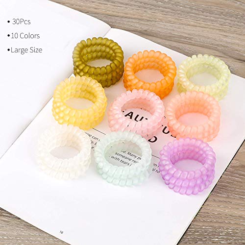 30pcs Spiral Hair Ties Matte