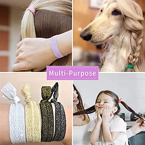 100Pcs Elastic Hair Ties Ribbon