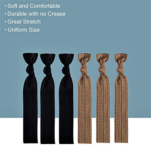 100pcs Hair Tie Ribbons Black/Brown
