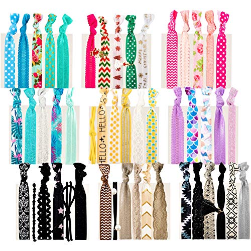 50pcs No Crease Ribbon Hair Ties