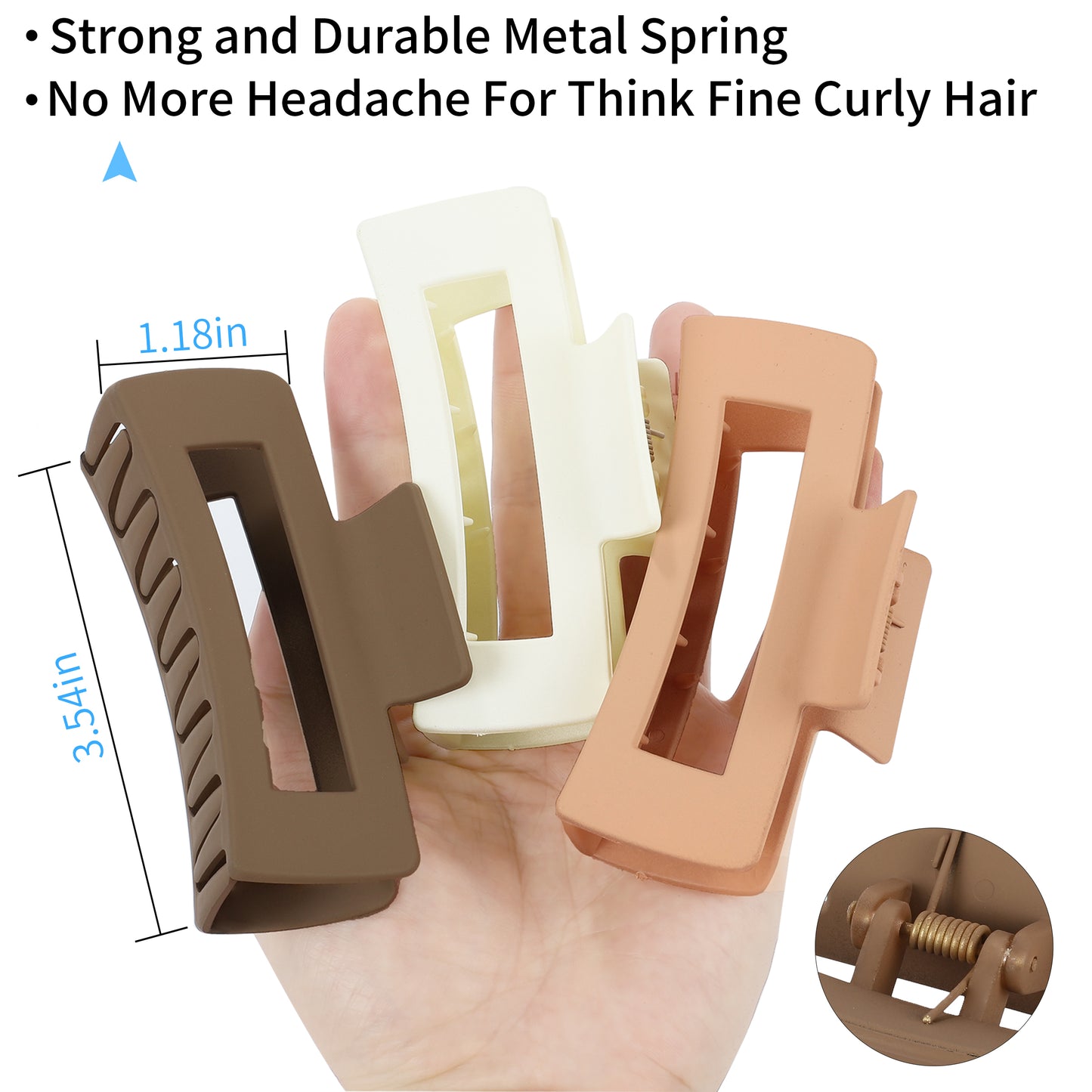 Hair Clips For Women Claws Clips Square Banana Clips For Thick Hair